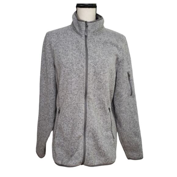 L.L. Bean Light Heathered Gray Sweater Jacket Full Zip Outerwear Winter - Picture 1 of 4